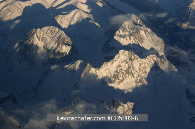 ALASKA: Chugach Range, near Anchorage, Winter AERIAL. Chugach State Park