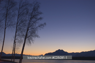 ALASKA: Winter Sunrise over Lake Lucille, Wasilla, Alaska.