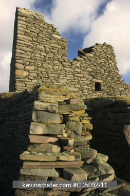 SCOTLAND, SHETLAND ISLANDS: Jarlshof Ruins, with remnants of Iron Age, Viking and more recent settlements, Sumbugh area, South Mainland, Shetland