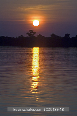 BRAZIL: Sunset on Cuiaba River, Pantanal, Mato Grosso, Brazil.