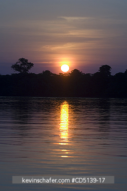 BRAZIL: Sunset on Cuiaba River, Pantanal, Mato Grosso, Brazil.