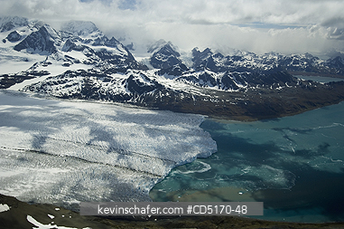 SOUTH GEORGIA ISLAND: South Georgia Island, Aerial of Nordenskjold Glacier, December 10, 2005