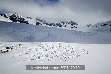 SOUTH GEORGIA ISLAND: Aerial of Glaciers and crevasses, Allardyce Range, South Georgia Island, South Atlantic Ocean