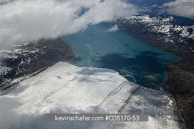 SOUTH GEORGIA ISLAND: Aerial of Nordenskjold Glacier, South Georgia Island, South Atlantic Ocean, December 2005