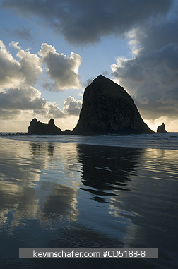 OREGON, US: Sunset over Haystack Rock, Cannon Beach OREGON COAST Oregon USA
