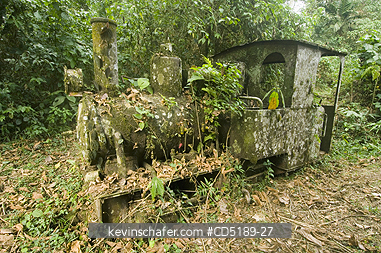 PANAMA: Ruins of Espiritu Santo Mine, locomotive, Cana, Darien National Park, Panama