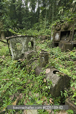 PANAMA: Ruins of Espiritu Santo Mine, locomotive, Cana, Darien National Park, Panama