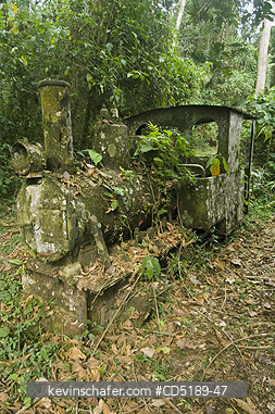 PANAMA: Ruins of Espiritu Santo Mine, locomotive, Cana, Darien National Park, Panama