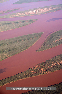 MADAGASCAR: MADAGASCAR, Aerial of sediment-filled Betsiboka River, Mahajanga area