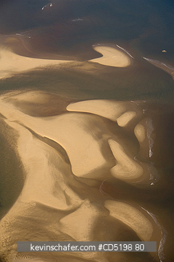 MADAGASCAR: MADAGASCAR, aerial of Sand Bars at mouth of Betsiboka River, Mahajanga : Massive amounts of sediemnt caused by deforestation 