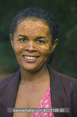 MADAGASCAR: Woman with painted face, Amboasary Sud, Southern Madagascar