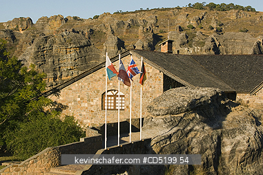 MADAGASCAR: Madagascar, Isalo National Park, Hotel Relais de la Reine, built into landscape