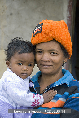 MADAGASCAR: Malagasy woman and baby, near Moramanga, Eastern Madagascar