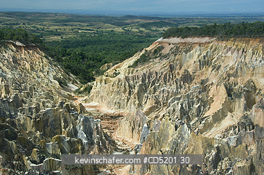 MADAGASCAR: Lavaka or Eroded landscape near Ankarafantsika National Park, Madagascar
