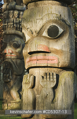TOTEM POLE, HAIDA: Haida Totem Poles, Thunderbird Park, Royal British Columbia Museum, Victoria, BC, CANADA
