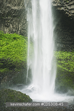 OREGON, WATERFALLS: Latourell Falls (249�ft or 76�m. high) and Columnar Basalt , Columbia River Gorge, Oregon