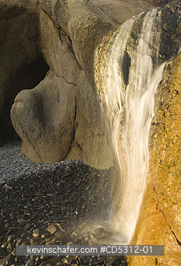 OREGON, WATERFALLS: Waterfall on Beach, Hug Point State Park, Oregon Coast USA