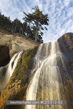 OREGON, WATERFALLS: Waterfall on Beach, Hug Point State Park, Oregon Coast USA
