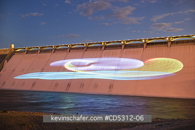 WASHINGTON, COULEE DAM: Laser Light Show, Grand Coulee Dam, Columbia River, WA