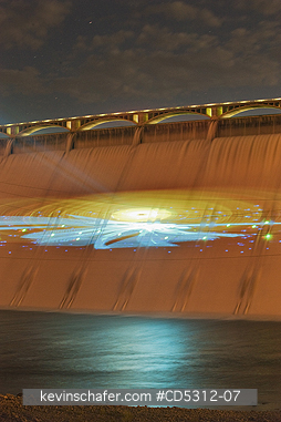 WASHINGTON, COULEE DAM: Laser Light Show, Grand Coulee Dam, Columbia River, WA