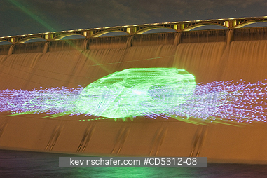 WASHINGTON, COULEE DAM: Laser Light Show, Grand Coulee Dam, Columbia River, WA