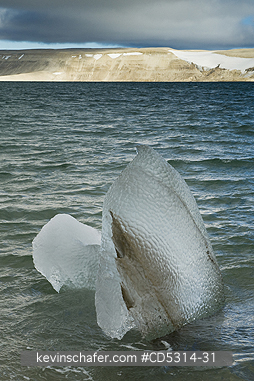 ICEBERGS: Iceberg on shore, Woodfjord, Svalbard