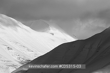 NORWAY: Fresh snow, Longyearbyen, Svalbard, AUGUST