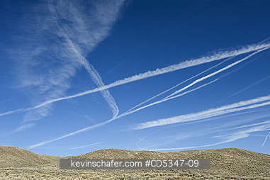 CALIFORNIA, USA: Contrails, Carrizo Plain, Southern California