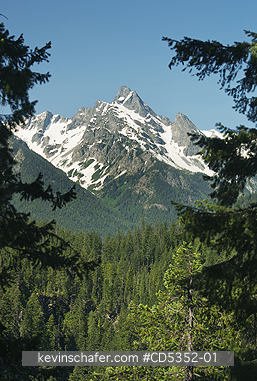 WASHINGTON, CASCADES: Agnes Mountain, 8,119 ft (2,475 m), North Cascades national park, view from Agnes Creek, North Cascades National Park, Stehekin area, Washington