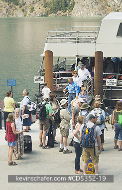 WASHINGTON: Arrival of Lady Express ferry, Stehekin, Lake Chelan National Recreation Area, North Cascades, Washington USA