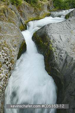 WASHINGTON: Waterfall on Muddy River, Lava Canyon, Mt. St. Helens National Monument, Washington