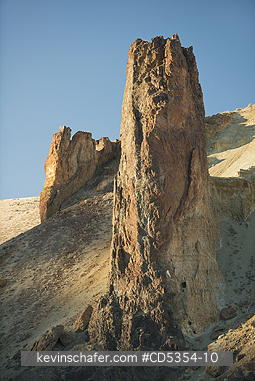 OREGON: Volcanic Tuff spires, Leslie Gulch Recreation Area, Area of Critical Environmental Concern, Bureau of Land Management, Owyhee district, Oregon
