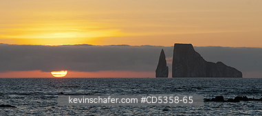 GALAPAGOS, SAN CRISTOBAL ISLAND: Sunset with Kicker Rock (Leon Dormido) San Cristobal Island, Galapagos