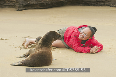 GALAPAGOS SEA LION: Tracey Lee and Galapagos Sea Lions, Isabela island, Galapagos