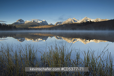 IDAHO, SCENIC: Dawn on Sawtooth Range from Little Redfish Lake, IDAHO