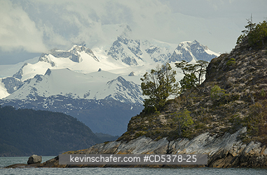CHILE, SCENIC: Darwin Cordillera from Parry Bay, Tierra del Fuego, Chile