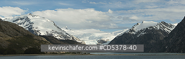 CHILE, PANORAMIC: Panoramic of Glaciers on East Arm, Seno Parry, Agostini National Park, Tierra Del Fuego, Chile