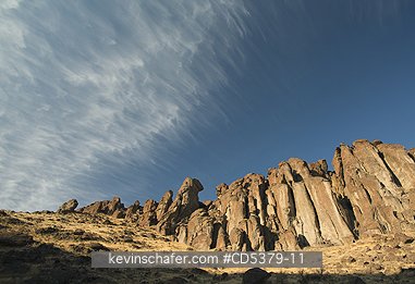 IDAHO, SCENIC: Basalt cliffs near Twin Falls, Idaho, SUNSET