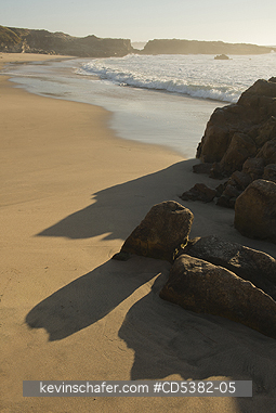 CALIFORNIA, SCENIC: Sunset on Coastal beach, Pescadero State Beach, California