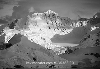 ANTARCTICA, SCENIC: Mountains and Glaciers, near Lemaire Channel, Antarctic Peninsula, Antarctica (B&W)