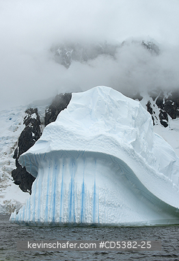 ANTARTICA, SCENIC: Fluted Iceberg, Petermann Island area, Antarctic Peninsula