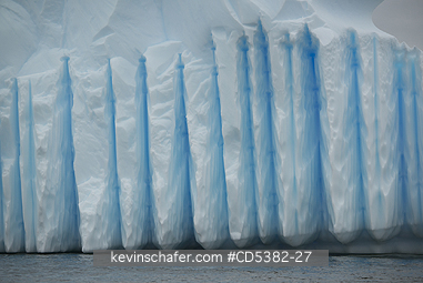 ANTARCTICA, SCENIC: Fluted Iceberg, Pleneau island, Antarctic Peninsula, Antarctica