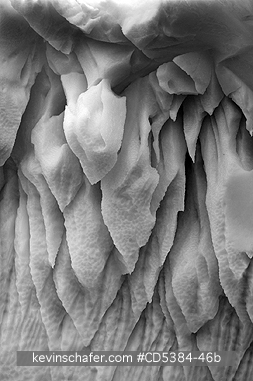 ANTARCTICA, SCENIC: Iceberg Detail, Petermann Island, Antarctic Peninsula (Black and white version)