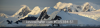 ANTARCTICA, SCENIC:  4 AM sunrise on Brabant island, Antarctica Peninsula PANORAMIC