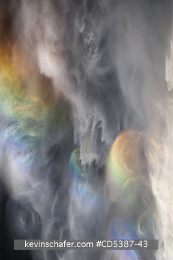 GUYANA, SCENIC: Rainbow dancing in mist, Kaieteur Falls,  Kaieteur National Park, Guyana