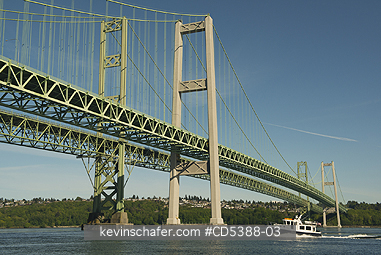 WASHINGTON, CITIES: Tacoma Narrows Bridge, Puget Sound, Tacoma, Washington