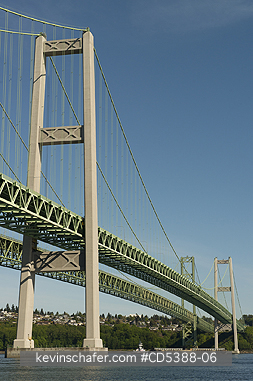 WASHINGTON, CITIES: Tacoma Narrows Bridge, Puget Sound, Tacoma, Washington