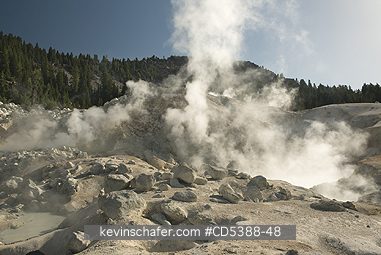 CALIFORNIA, SCENIC: Steam vents and fumaroles, Bumpass Hell, geothermal area, Lassen Volcanic National Park, California