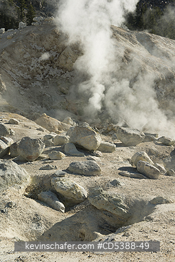 CALIFORNIA, SCENIC: Steam vents and fumaroles, Bumpass Hell, geothermal area, Lassen Volcanic National Park, California