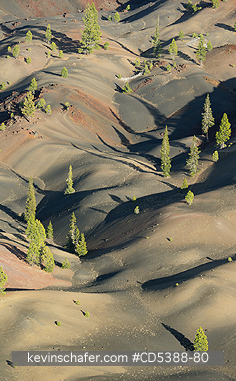 CALIFORNIA, SCENIC: Painted Dunes from summit of  Cinder Cone, Lassen Volcanic National Park, California